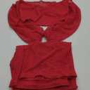 Sexy Cover Ups for Swimwear Vacation Off The Shoulder Top Long Pants Bikini Cover Ups Swimwear Beach (Red) XL
