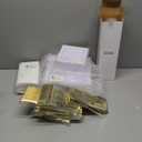 Festiva 350Pcs Gold Plastic Plates - Disposable Square Gold Plates Dinnerware set include 9.5"/6" Plates,Cups,Plastic Cutlery,Hand Napkins Perfect for 50 guests Party&Birthday&Wedding