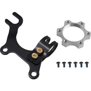 Disc Brake Conversion Kit, 1Pcs Disc Brake Adapter Bracket Fitting Frame Mount Cycling Holder,1 pcs Alu-Alloy Threaded Hubs Disk Adapter for Bike Brake Rotor with 6 pcs T25 Bolts Screws