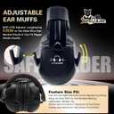 SAFEBUILDER Ear Muffs Noise Reduction SNR 33dB Adjustable Lightweight Safety Earmuffs Sound Proof Noise Cancelling ANSI (1-black)