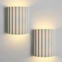Fetason White Resin Modern LED Wall Sconces Wall Lighting Set of 2, Indoor Hardwired Wall Light Fixtures Up and Down Wall Mount Light Lamp for Living Room Bedroom Bedside Hallway with G9 Bulb