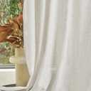 MYSKY HOME Boho Curtains 72 Inch Length, Linen Blend Drapes for Window Decoration French Door Curtain Panels Privacy Shade Burlap Farmhouse Rustic Style for Doorways, 50" x 72", Linen, 2 Panels