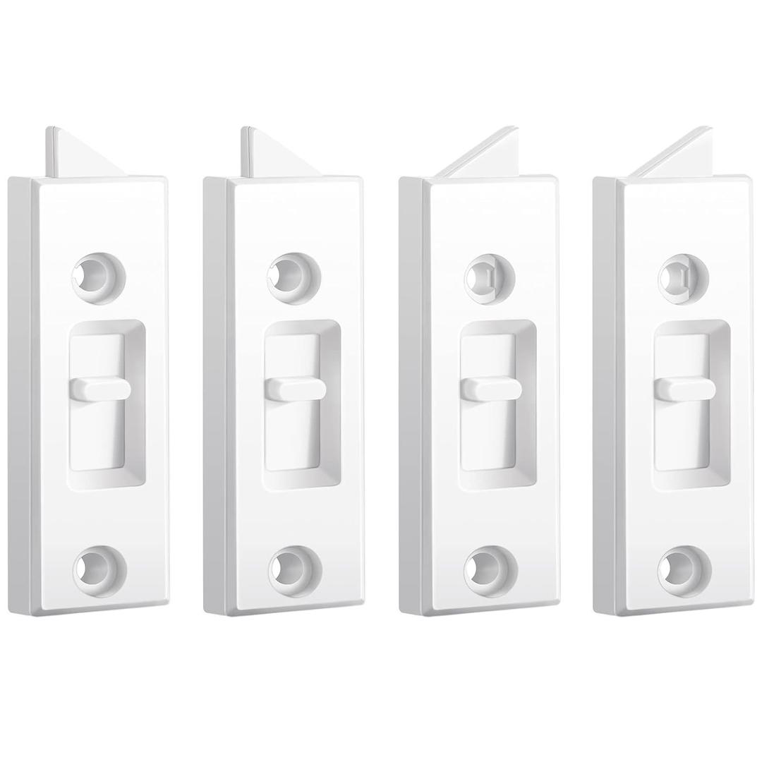 Window Latch Locks Window Parts and Hardware Tilt Latch Plastic Construction, Spring Loaded, 2 Inch Hole Center Spacing Sliding Lock Replacement (4 Pieces)