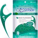 Brightworks ECO Sustainable Floss Picks - 270 Count - PFAS Free - Made in USA100% Post-Consumer Recycled Plastic, Super Strong Mint-Flavored Floss with Micro-Crystals