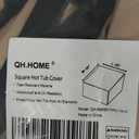 MIXC Outdoor Waterproof 600D Square Hot Tub Cover 85 x 85 Inch Fit 84 x 84 or 83 x 83 or 82 x 82 Inch or 7 ft x 7 ft Heavy Duty Spa Cover Protectors (Brown)