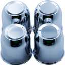 4 Push Through Chrome Wheel Center Caps for Trailer Wheel Rims 3.25" Center Bore