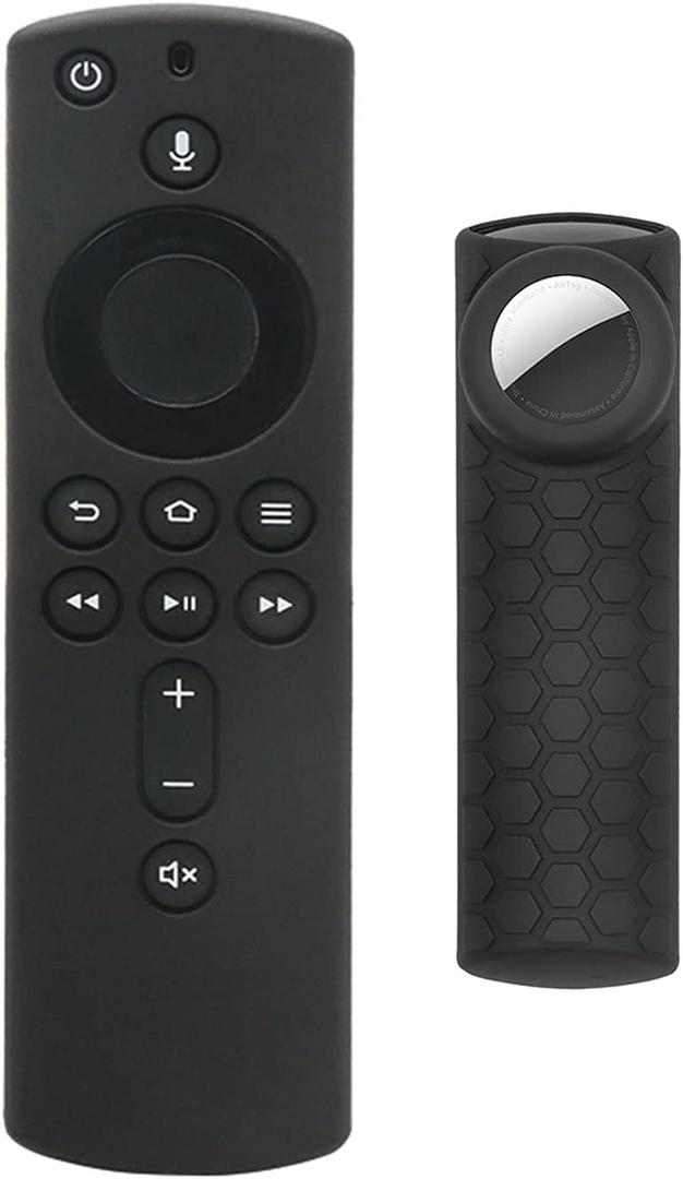 TV Stick 4K Remote Cover with Holder,2 in 1 Alexa Voice Control Cover Compatible with Tile Sticker 2020 and TV Stick 2nd Gen, Black
