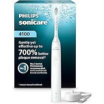 Philips Sonicare 4100 Rechargeable Electric Toothbrush, Advanced Plaque Removal, Pressure Sensor, Includes Brush Head Case, Black BD5003AZ
