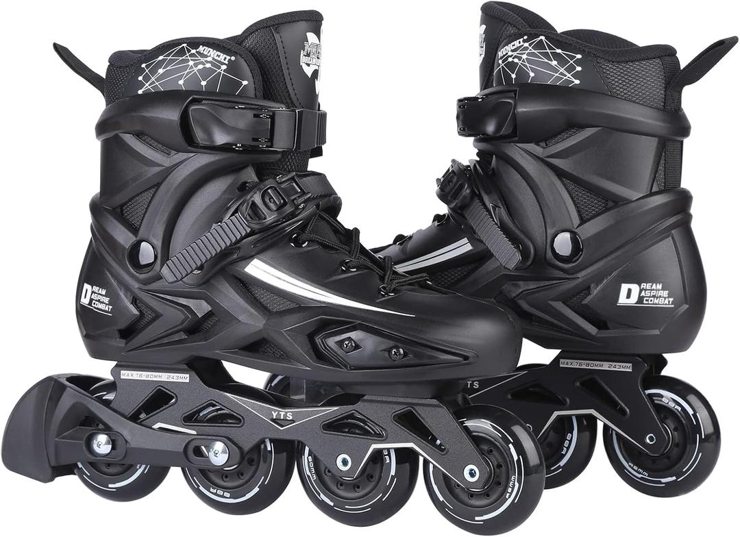 Inline Skates for Women and Men, High Performance Fitness Racing Aggressive Outdoor Inline Speed Skates Unisex (Men 7/Women 8, Black 39)