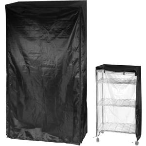 QWORK Storage Shelving Unit Cover, Wire Rack Cover for Shelf 36X14X72in, 210D Oxford Cloth, Keeps Rack Clean, for Home, Office, Storage and Garage, Black