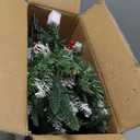 Set of 2 Pathway Christmas Tree Urn Filler, Lighted Artificial Mini Xmas Trees with Lights, Outdoor Christmas Decorations for Porch, Driveway, Yard (9 Pine Cones)