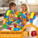 Electric Train Set for Kids 173 PCS, 3D Gravity-Defying Flexible Track with Motorized Train & Accessories, DIY STEM Building Toy with Traffic Signs, Gift for Boys Girls Ages 3-8, Master Set