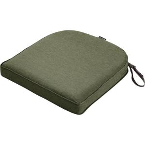 Classic Accessories Montlake Water-Resistant 18 x 18 x 2 Inch Contoured Patio Dining Seat Cushion, Heather Fern Green