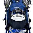 DAFISKY Lacrosse Backpack Field Hockey Equipment Bag,2 Stick Holders,Helmet Holder&Separate Ventilated Shoe Compartment Holds All Lacrosse Gear,Ergonomic Comfort Waterproof Durable for Youth Men Women (Dark Blue)