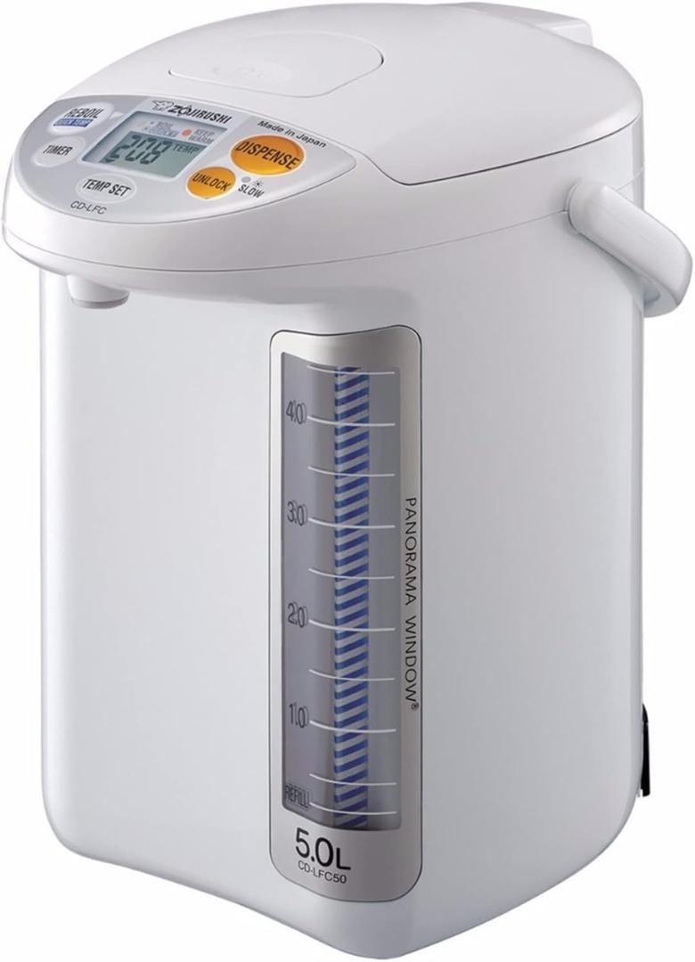 Zojirushi Micom Water Boiler and Warmer, 169 oz/5.0 L, White