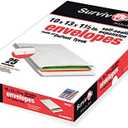 Quality Park Survivor Lightweight 14 lb Tyvek Open End 1.5" Expansion Mailers, 13 1/2, Square Flap, Redi-Strip Closure, 10 x 13, White, 25/Box