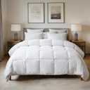 Hotel Suite Feather Down Comforter, Natural Fluffy Duvet Insert, Luxurious Hotel Collection Quilts, All Season Bedding Comforter, 100% Cotton CoverFull/Queen Size, 88 x 88 Inch, White