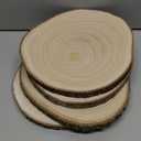 Maputune 4 Pcs 10-11 inches Large Unfinished Wood Slices for Centerpieces, Natural Rustic Wooden Plate for DIY Craft, Round Wood Chips for Table Signage Painting Wedding Party Christmas Decor