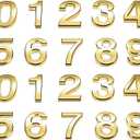 Hotop 20 Pieces Mailbox Numbers 0-9, Self Adhesive 3D Address Numbers for House Outside, Waterproof Door Room Stickers for Office Wall Apartment Decor(2 Inch,Gold)