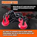 G80 Transport Binder Chain 3/8 Inch x 20 Foot | 7,100 lbs Safe Working Load | Heavy Duty Tow Chain with Clevis Grab Hooks | Ideal for Towing, Tie-Down, and Lifting Applications