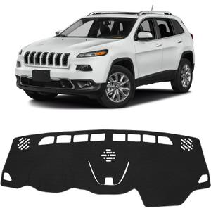 FIILINES Dash Cover for 2014-2023 Jeep Cherokee, Dashboard Mat Accessories Dash Cover Sunshade Nonslip Mesh Protector No Glare Black