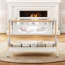 ANGELBLISS Baby Bassinet, One-Click Folding Bedside Bassinet with Carry Bag, Crib