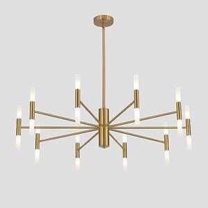 KCO Lighting Mid Century Modern Chandelier Brass Gold Chandelier Light Fixture Vintage Bedroom Chandelier Sputnik Flush Mount Ceiling Light Large Chandeliers for High Ceilings