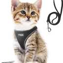 Fida Cat Harness and Leash Set for Walking Kitten and Puppy, Escape Proof Kitten Harness with Breathable Lightweight Soft Mesh, Adjustable Reflective Step-in Design for Kitten and Puppy.(XXXS, Black)