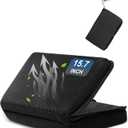 FASTMOMENT Airplane Seat Cushion Portable Travel Cushion for Comfort Foldable Stadium Pad with Breathable Fabric Seat Pad Perfect for Long Flights, Office, Bleacher, Camping (Standard Size - 15.7'', Black)