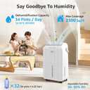 KNKA 2500 Sq.Ft Dehumidifier for Basement with Drain Hose Max 34 Pints, Dehumidifiers for Home, Bedroom, Bathroom, Large Room, Three Modes, Intelligent Humidity Control, Dry Clothes, 24HR Timer