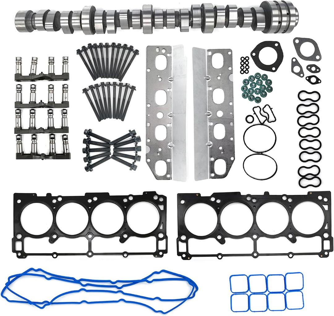 5.7L V8 MDS Hemi Camshaft and Lifters Set With Engine Head Gaskets kit, Compatible with 2009-2022 Chrysler Jeep Commander Grand Cherokee Dodge Durango, Replaces# 53021720AB 53022372AA