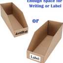 EXYGLO Cardboard Storage Bins 35 Pack, 12x4x4.5 Inch Cardboard Boxes, Corrugated Organizer Bins for Pantry, Shelves, Garage, Office, Shop, Brown