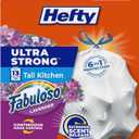 Hefty Ultra Strong 13 Gallon Trash Bags, Tall Kitchen Trash Bags 13 Gallon Size, Resist Leaks, Punctures, and Rips, Continuous Odor Control, White, Fabuloso Lavender Scent, 80 Bags