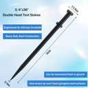 4 Pack Double Head Steel Stakes 3/4 x 36 Inch Heavy Duty