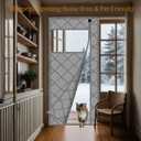 Thermal Door Curtain Fits Doors Size 74"x80"Curtain Size 77"x82", Magnetic Insulated Curtain Side Open, Visible Panels,Keep Warm in Winter Cool in Summer,Diamond Pattern,Gray