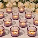 TBWIND 24 Pack Purple Mouth Tealight Candle Holder, Bulk Tea Light Votive Candle Holders for Centerpiece Table Decorations, Birthday Party, Wedding Centerpieces, Candlelight Dinner