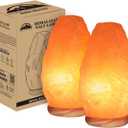 Himalayan Glow Pink Salt lamp With Neem Wooden Base, (ETL Certified) Dimmer Switch, 4-7 LBS - 2 PACK