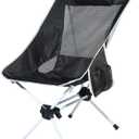 Ubon Camping Backpacking Chair Portable Folding Chairs with Carry Bag for Adults Hiking Camping Picnic (One Size, Black/Gray)