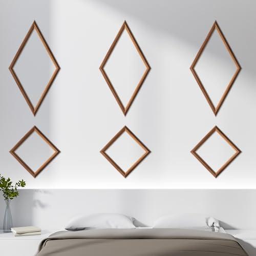 Maasechs 3 Set Peel and Stick Wall Molding Kit, Premade Accent Molding Wainscoting Panel for Interior Wall Moulding Decor, Ready to Assemble Wainscoting Accent Panel, 30 x 16.5 Inches(Wood Color)