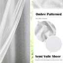 Ombre 100% Blackout Curtains 54 Inches Long 2 Panels for Bedroom Living Room Grey and White Double Layer Sheer Overlay Mix & Match Grommet Thermal Soundproof Drapes with Tiebacks, 52x54