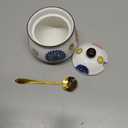 Ceramic Sugar Bowls with Spoons, Salt Jar Seasoning Container with Lid for Home and Kitchen (XYH)