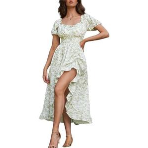 Scarlet Darkness Renaissance Dress Women Cottagecore Corset Dress Ruffle Maxi Dress with Pockets