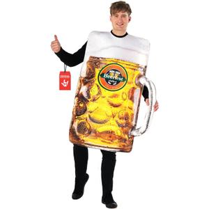 Morph Men's Beer Costumes for Adults Inflatable Stein Beer Halloween Costumes for Men Oktoberfest Alcohol Costume