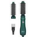 Aima Beauty Hair Dryer Brush, One Step Hair Dryer & Volumizing Hot Air Brush, 3 Heat/Speed Settings, Advanced Ionic Technology, Ceramic Coating, Nylon Pins & Tufted Bristles, Dark Green, 1000W, 125V