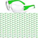 Yunsailing 100 Pack Bulk Safety Glasses Eye Protection Goggles for Women Men DIY Construction Lab (Clear Lens and Green Frames)