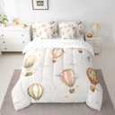 Hot Air Balloon Comforter Set,Cloud Starry Sky Cartoon Balloons Bedding Set for Boys Girls, comforter(64"x86) and 1 pillowcase(20"x30")