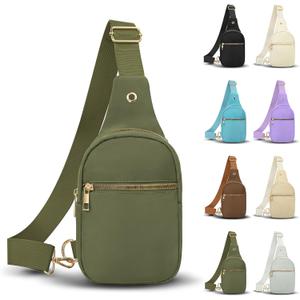 2 x VOROLO Large Sling Bag,Crossbody Bags For Women and Men with Ajustable Strap Trendy Sling Khaki Green