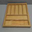 Purawood Bamboo Drawer Organizer - Expandable Silverware Organizer & Utensil Drawer Organizer, Cutlery Tray with Dividers, 7-9 Slots- Kitchen Organizer for Utensils & Flatware (Natural)