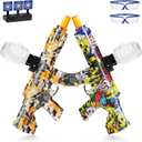 2 Set Electric Splatter Blaster Toy, Outdoor Team Games, Christmas, Halloween, Birthday, New Year Gift for Ages 14+ (Orange+Yellow)