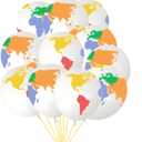 40Pcs Earth Balloons 12 Inch Planet Balloon Global Balloon/4D World Map Latex Balloon Garland for Travel Theme Space Party Earth Day Teaching Back to School Decor/Environmental Protection Promotion